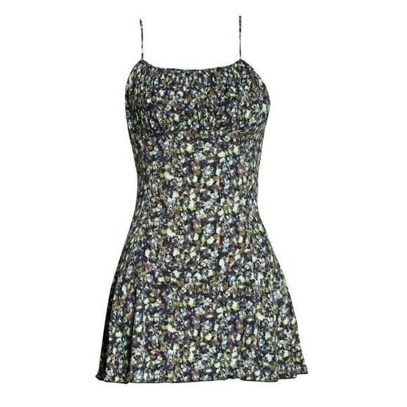 Free People - Size S - Jamie Floral Print Minidress in Black Combo - Picture 6 of 7